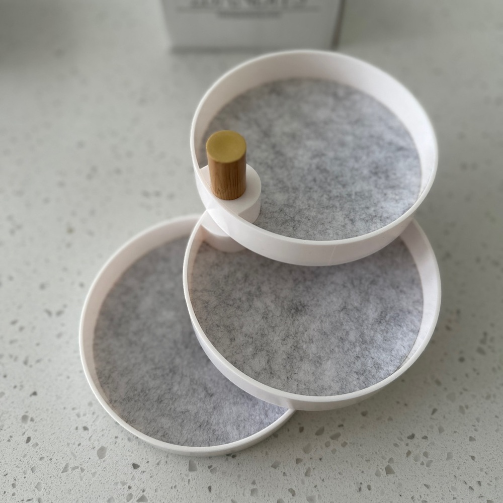 NEW White and Gray Rotating Organizer